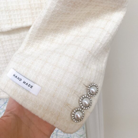 New 100% Wool Hand Made Tweed Short Coat Jacket - Picture 10 of 10